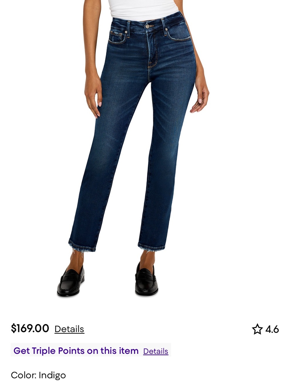 GOOD AMERICAN
Soft Touch Straight Leg Jeans in Indigo Size 2